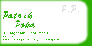 patrik popa business card